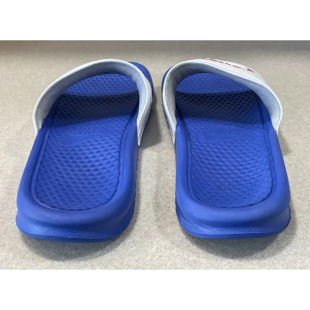 Nike Benassi JDI Slides Men’s Size 11 Royal/White/Red -Summer Sandals 343880-410